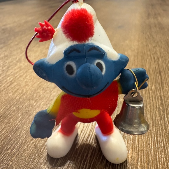 RARE 1970s SMURF Ice Skater & Bell Holiday Figurines Peyo S.E.P.P. Alderbrook - Picture 5 of 9